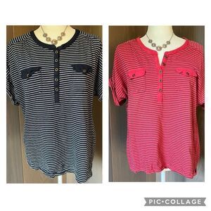 CARIBBEAN JOE Set of 2 Tees 1X